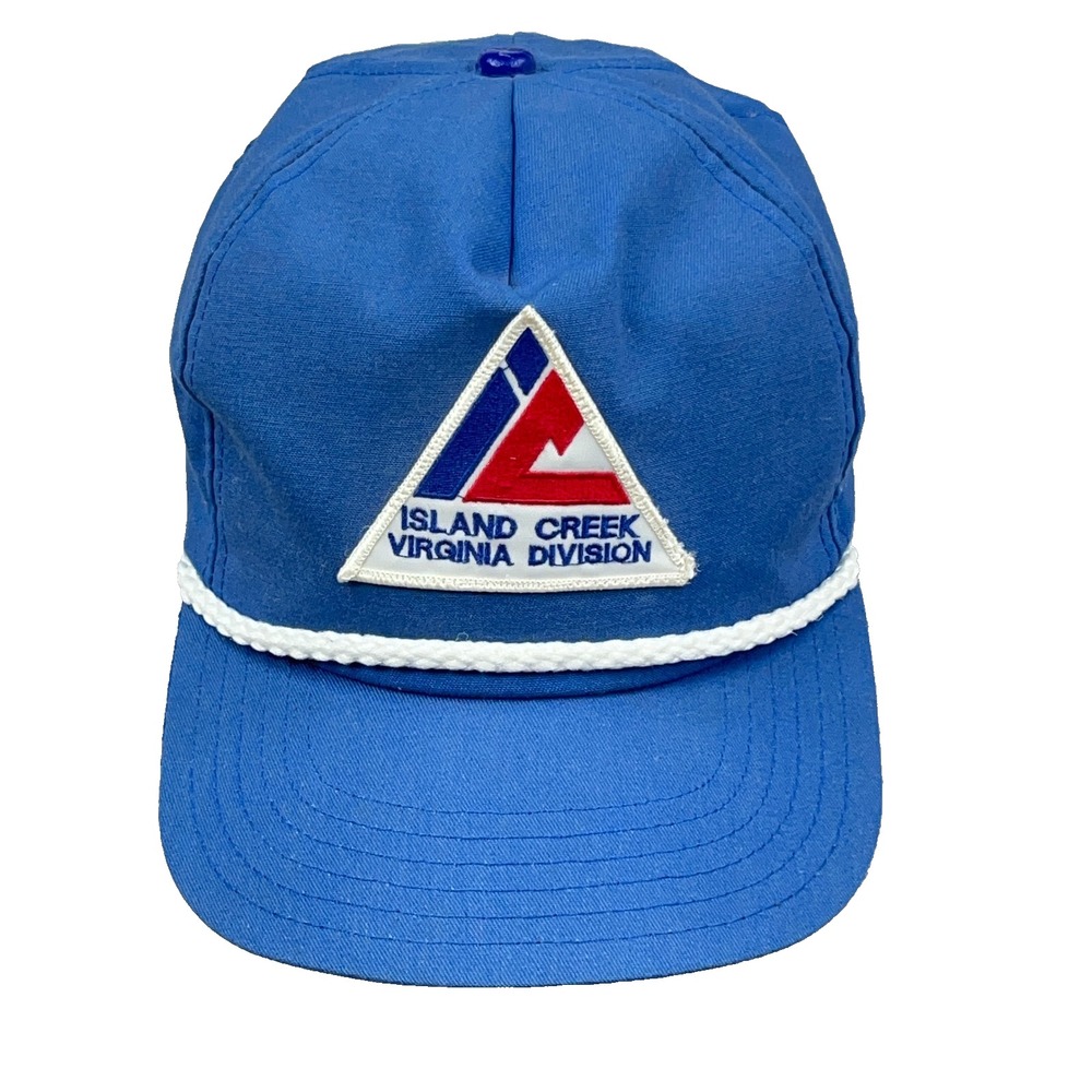 Vintage Island Creek Coal Mine Trucker Hat Cap Made In USA 80s 90s Patch Rope